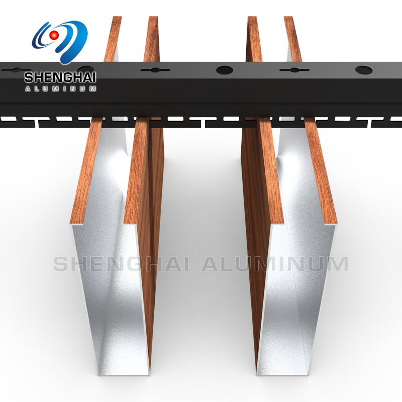 Wooden Grain Ushaped Linear Aluminum Baffle Ceiling Strip